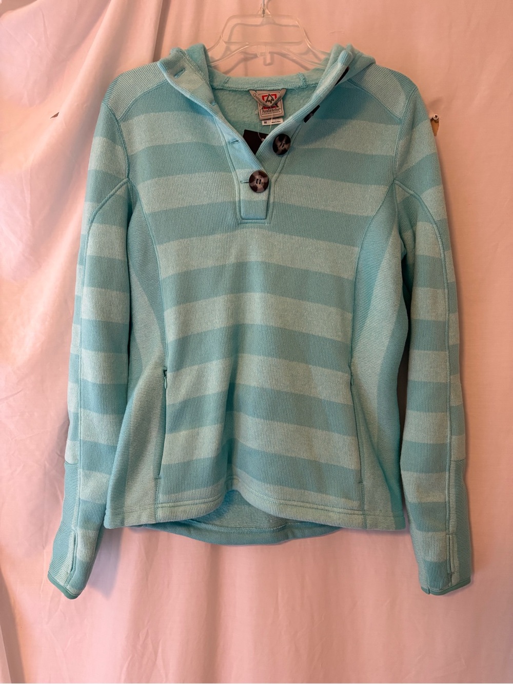 Avalanche Light Blue Striped Hooded Pullover